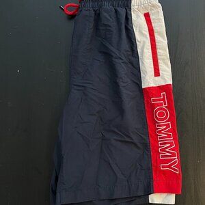 Tommy Jeans Colorblock Basketball Shorts – Navy, Red & White Logo (rare)